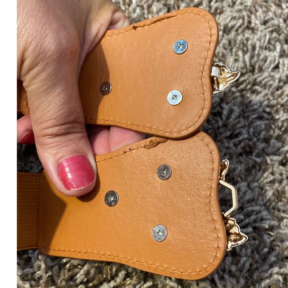 Vintage women's boho stretch belt brown size MEDIUM/LARGE - Picture 4 of 7